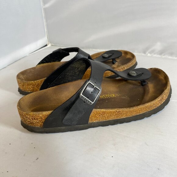 Birkenstock Gizeh black sandals women's size 39 8 - Picture 1 of 4